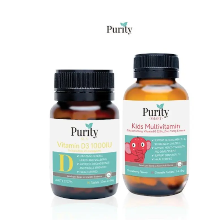 Purity Healthy Family Vitamin Combo Vitamin D + Kids Multivitamin Bundle