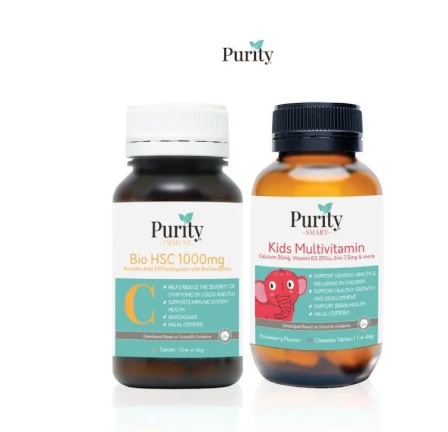 Purity Healthy Family Immunity Vitamin Combo Kids Multivitamin + Vitamin C Bundle