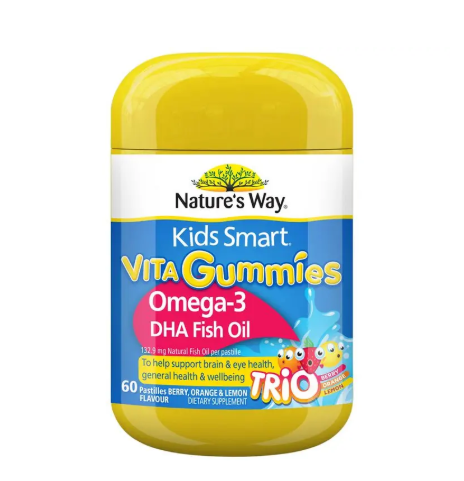 Nature's Way Kids Smart Vita Gummies Omega Fish Oil 60 Pastilles Improved Formula