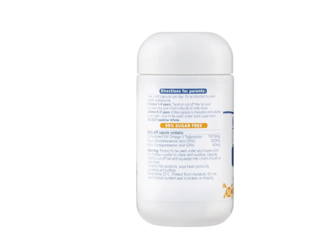 Nature's Way Kids Smart DHA 300mg Triple Strength 50 Soft Capsules