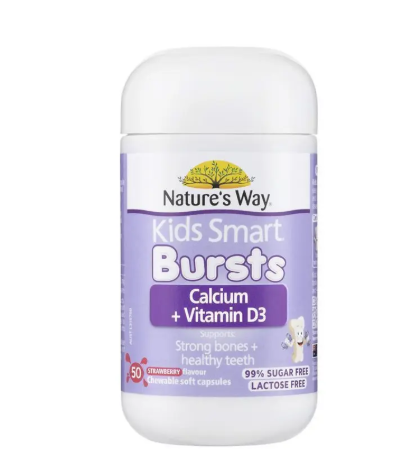 Nature's Way Kids Smart Calcium + Vitamin D 50 Chewable Capsules