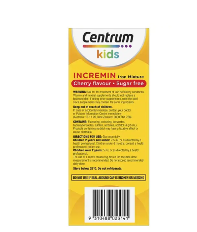 Centrum Kids Incremin Iron Mixture Cherry Flavour 200ml