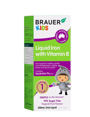 Brauer Kids Liquid Iron with Vitamin B 200ml