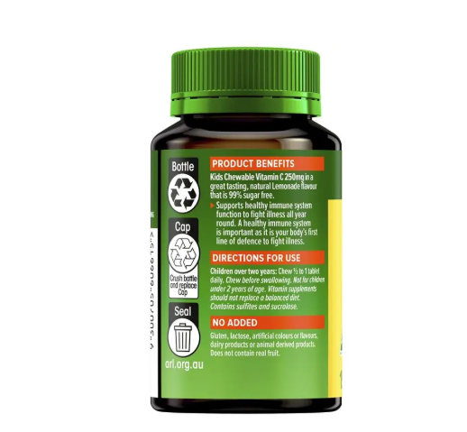 Cenovis Kids Chewable Vitamin C 250mg Lemonade 150 Tablets