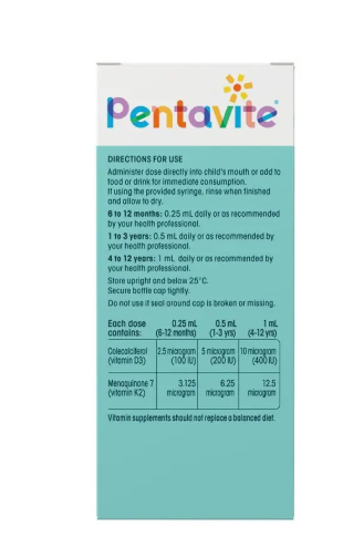 Pentavite Vitamin D3 & K2 Kids Liquid 30ml