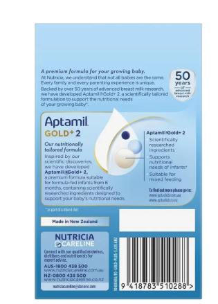 Aptamil Gold+ 2 Baby Follow-On Formula Powder Sachets From 6-12 Months 4 Pack 31.2g