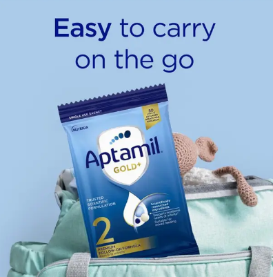 Aptamil Gold+ 2 Baby Follow-On Formula Powder Sachets From 6-12 Months 4 Pack 31.2g