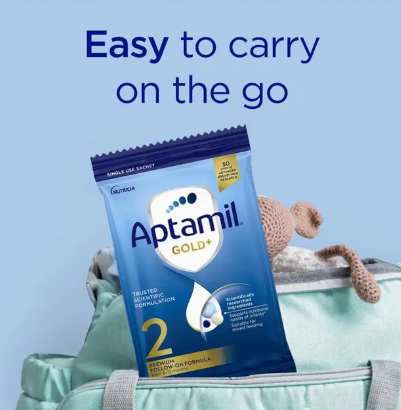 Aptamil Gold+ 2 Baby Follow-On Formula Powder Sachets From 6-12 Months 4 Pack 31.2g