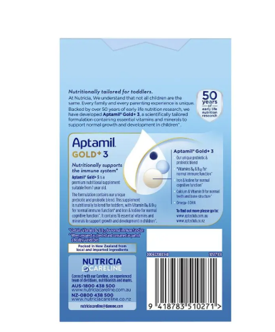 Aptamil Gold+ Stage 3 Sachets 4x33.6g