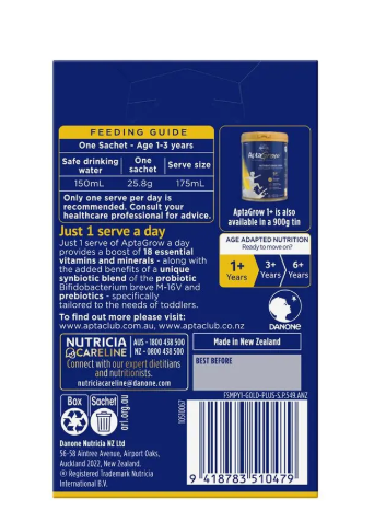 Aptamil Aptagrow Sachets 1+ Years 4x4x25.8g