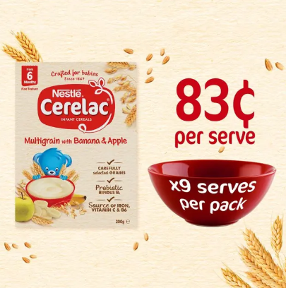 Nestle CERELAC Multigrain with Banana & Apple Baby Cereal Stage 3 – 200g