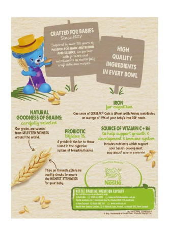 Nestle CERELAC Oats & Wheat with Prune Baby Cereal Stage 2 – 200g