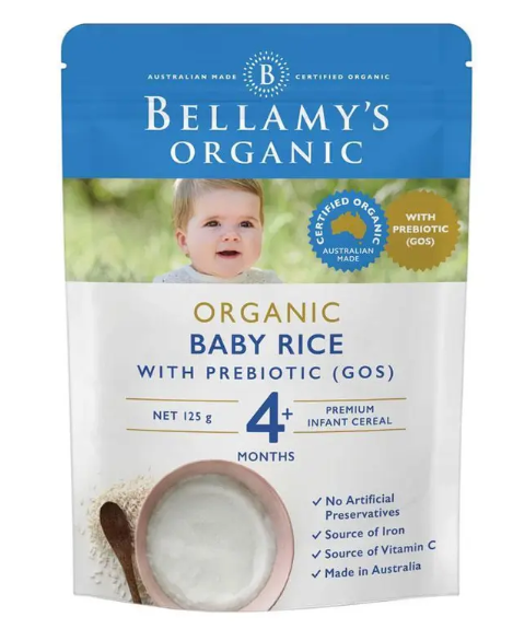 Bellamy's Organic Baby Rice with Prebiotic 125g