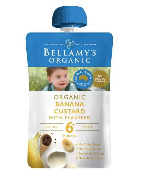 Bellamy's Organic Banana Custard with Flaxseed 120g