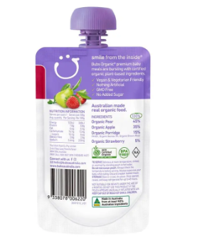 Bubs Organic Strawberry Pear & Quinoa 6 Months+ 120g