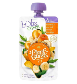 Bubs Organic Banana & Apricot Power Porridge 6 Months+ 120g