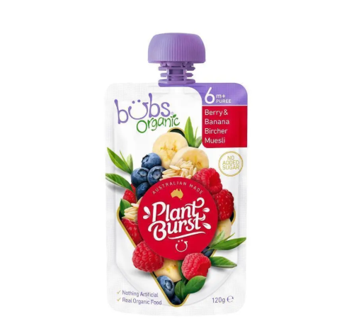 Bubs Organic Berry & Banana Bircher Muesli 6 Months+ 120g