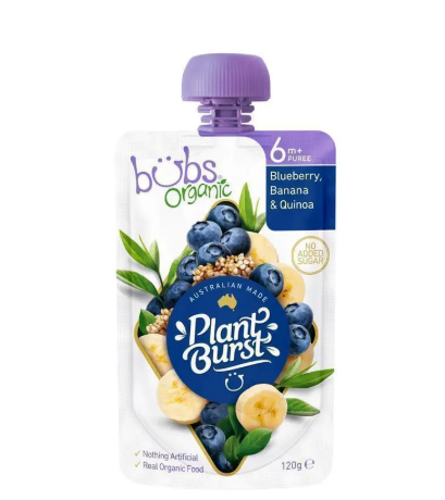 Bubs Organic Blueberry Banana & Quinoa 6 Months+ 120g