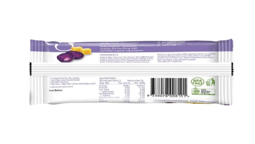 Bubs Organic Smiley Squares Mango & Purple Carrot 7 Months+ 14g