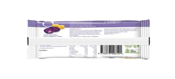 Bubs Organic Smiley Squares Mango & Purple Carrot 7 Months+ 14g