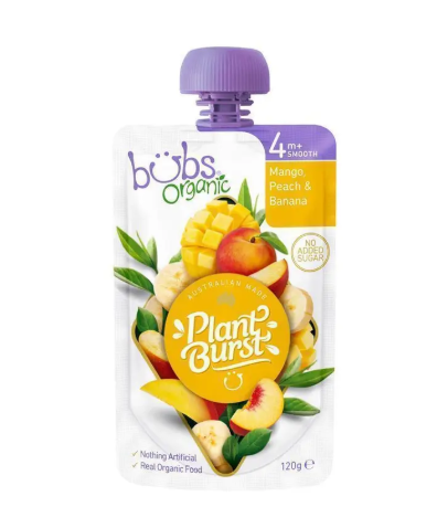 Bubs Organic Mango Peach & Banana 4 Months+ 120g