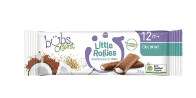 Bubs Organic Little Rollies Coconut 12 Months+ 25g