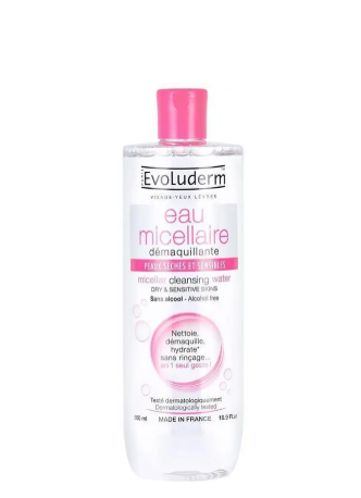 Evoluderm Eau Micellaire Water Dry/Sensitive Skin 500ml