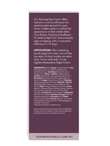 Sukin Purely Ageless Reviving Eye Cream 25ml