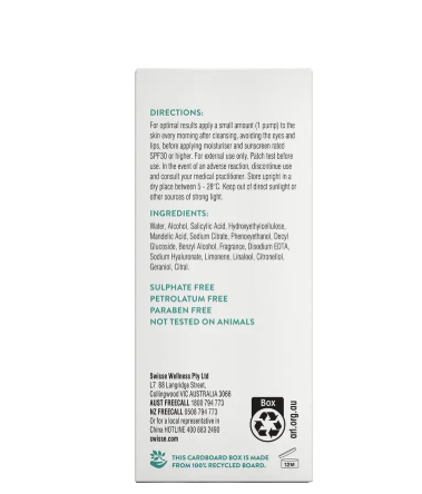 Swisse Skincare BHA 2% Clear Skin AM Balance Serum 30ml