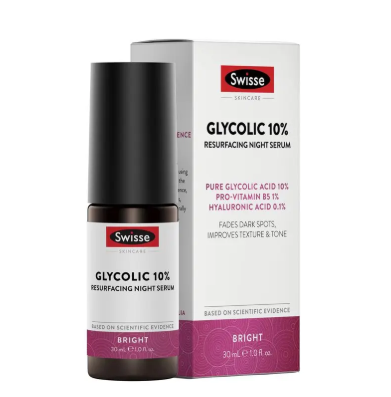 Swisse Skincare Glycolic 10% Resurfacing Night Serum 30ml