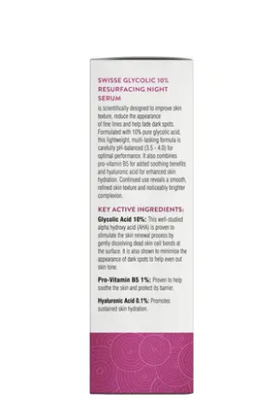 Swisse Skincare Glycolic 10% Resurfacing Night Serum 30ml