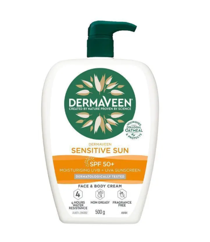 Dermaveen Sensitive Sun SPF 50+ Moisturising Face & Body Cream 500g