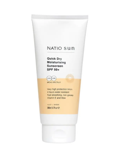 Natio Quick Dry Moisturising Sunscreen SPF 50+ 200ml