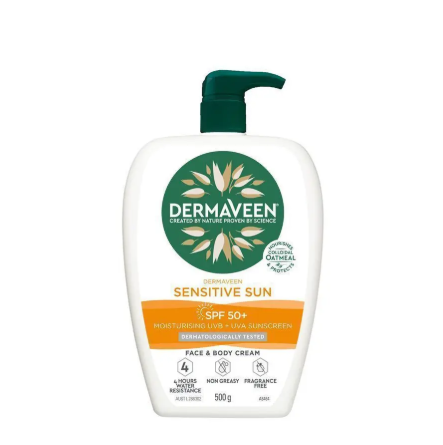 Dermaveen Sensitive Sun SPF 50+ Moisturising Face & Body Cream 500g