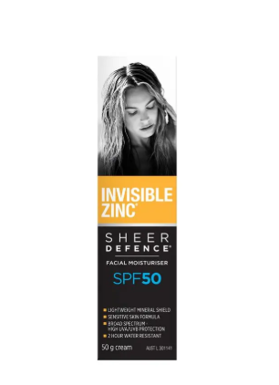 Invisible Zinc SPF 50+ Sheer Defence Facial Moisturiser 50g