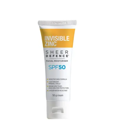 Invisible Zinc SPF 50+ Sheer Defence Facial Moisturiser 50g