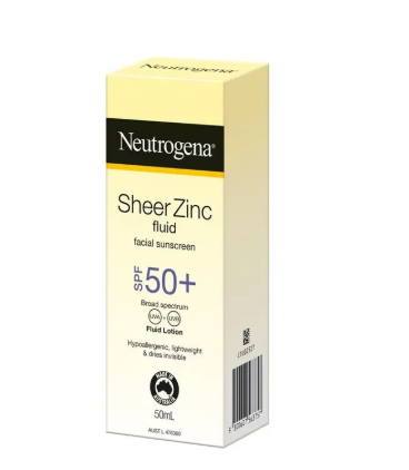 Neutrogena Sheer Zinc Face Fluid SPF50+ 50mL