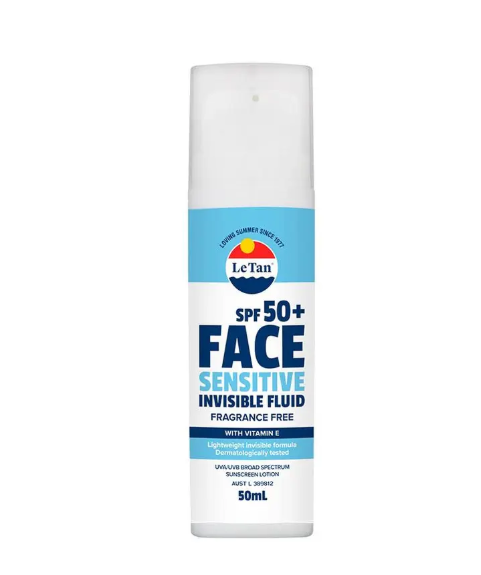 Le Tan Face Sensitive Invisible SPF 50+ Fluid Fragrance Free 50ml