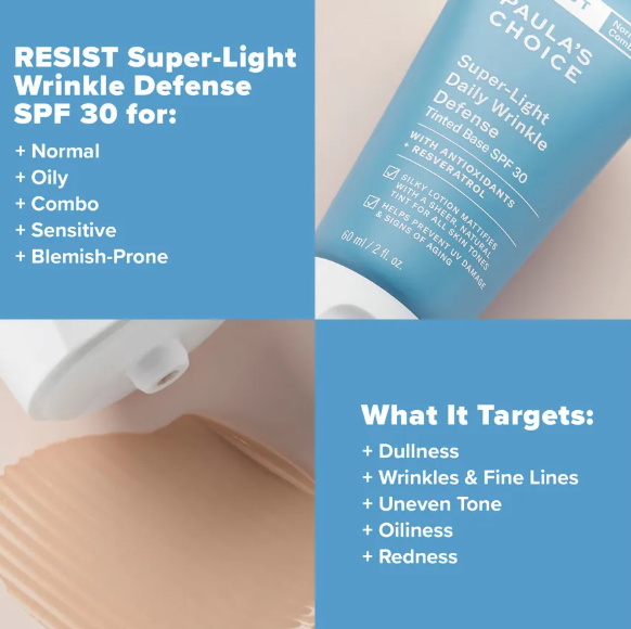 Paula's Choice Resist Super-Light Daily Wrinkle Defense Tinted Base SPF 30 60ml