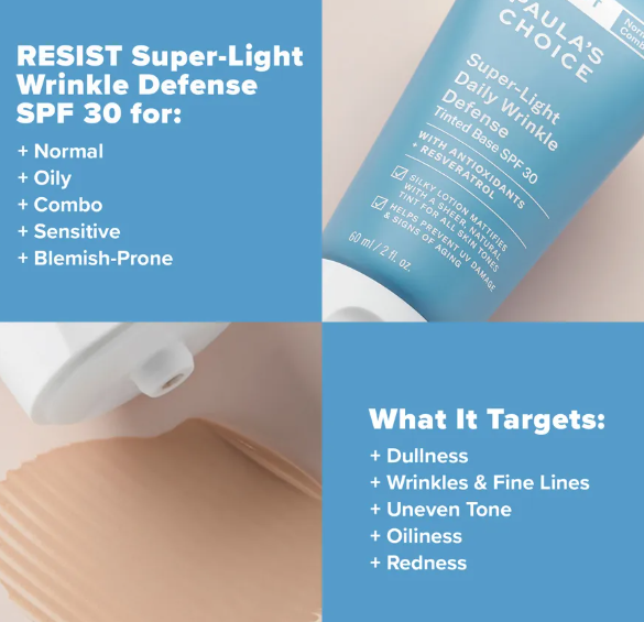 Paula's Choice Resist Super-Light Daily Wrinkle Defense Tinted Base SPF 30 60ml