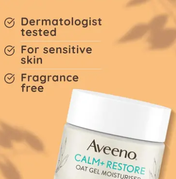 Aveeno Face Calm and Restore Oat Gel Moisturiser 50ml