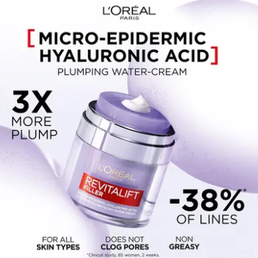L'Oreal Paris Revitalift Filler Plumping Water Cream Hyaluronic Acid 50ml