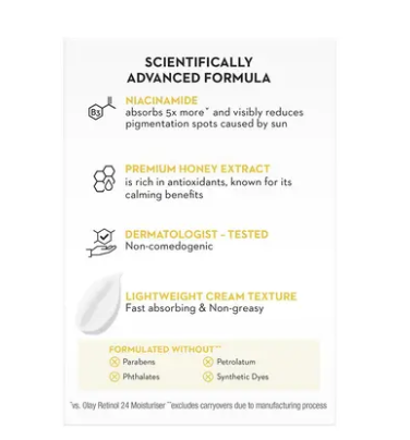 Olay Luminous Niacinamide Honey Peptide Moisturiser 50g