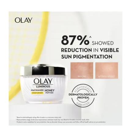 Olay Luminous Niacinamide Honey Peptide Moisturiser 50g