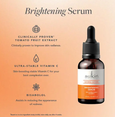 Sukin Natural Actives Brightening Serum with Ultra-stable Vitamin C 25ml