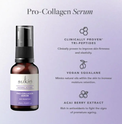 Sukin Natural Actives Pro-Collagen Serum with Vegan Squalane 25ml