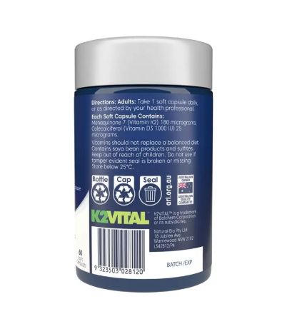 Bioglan Vitamin K2 + D3 60 Capsules