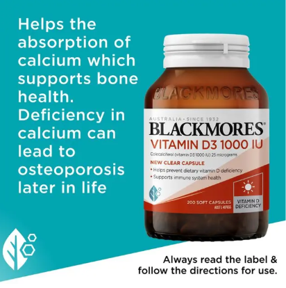 Blackmores Vitamin D3 1000IU 200 Capsules