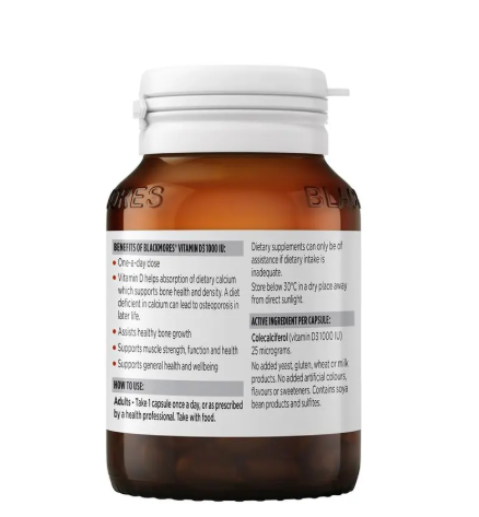 Blackmores Vitamin D3 1000IU 130 Capsules