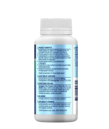 Ostelin Calcium & Vitamin D3 60 Chewable Tablets